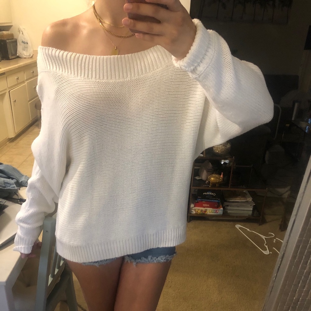Gap White Off Shoulder Shirt